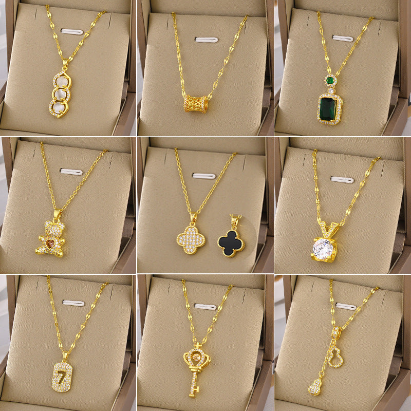 Creative titanium steel necklace, fashionable accessory, collarbone chain