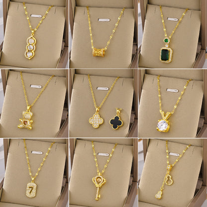 Creative titanium steel necklace, fashionable accessory, collarbone chain