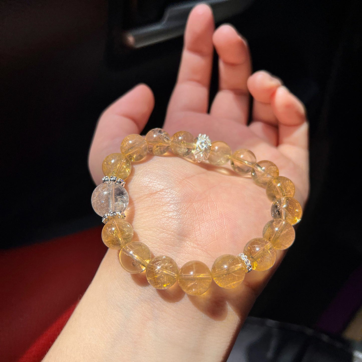 New Original Design Natural Yellow Ace Bracelet Yellow Crystal Lion Awakening White Crystal Bracelet