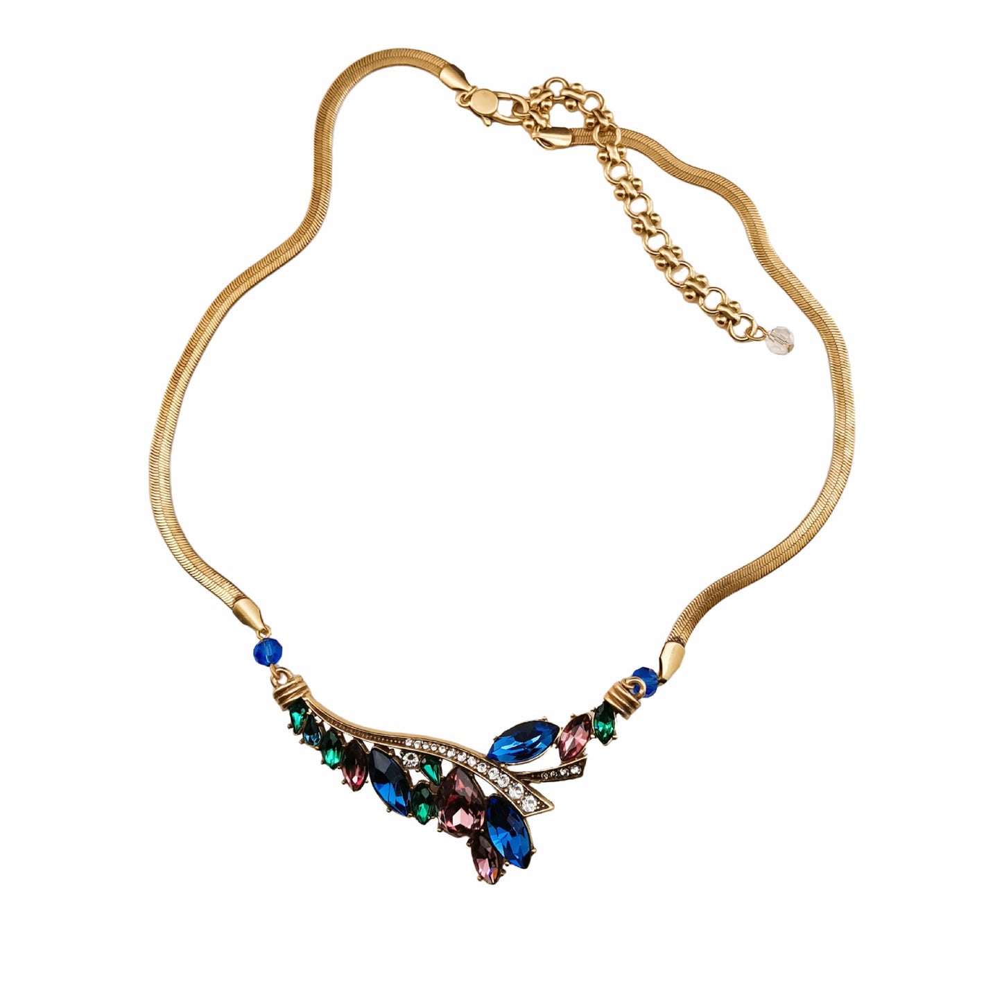 Vintage zirconia cicada wing earrings necklace with medieval style, European and American style jewelry set