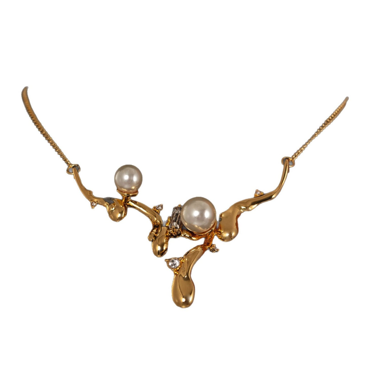 European and American style AB lava droplet pearl necklace with fashionable temperament accessories.