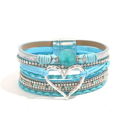 Hot selling Bohemian multi-layer leather bracelet hand woven women's bracelet