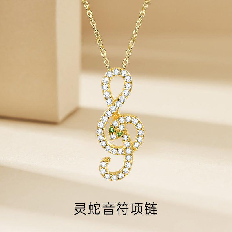 Ins note snake necklace versatile sweater chain electroplated platinum collarbone chain fashion accessory