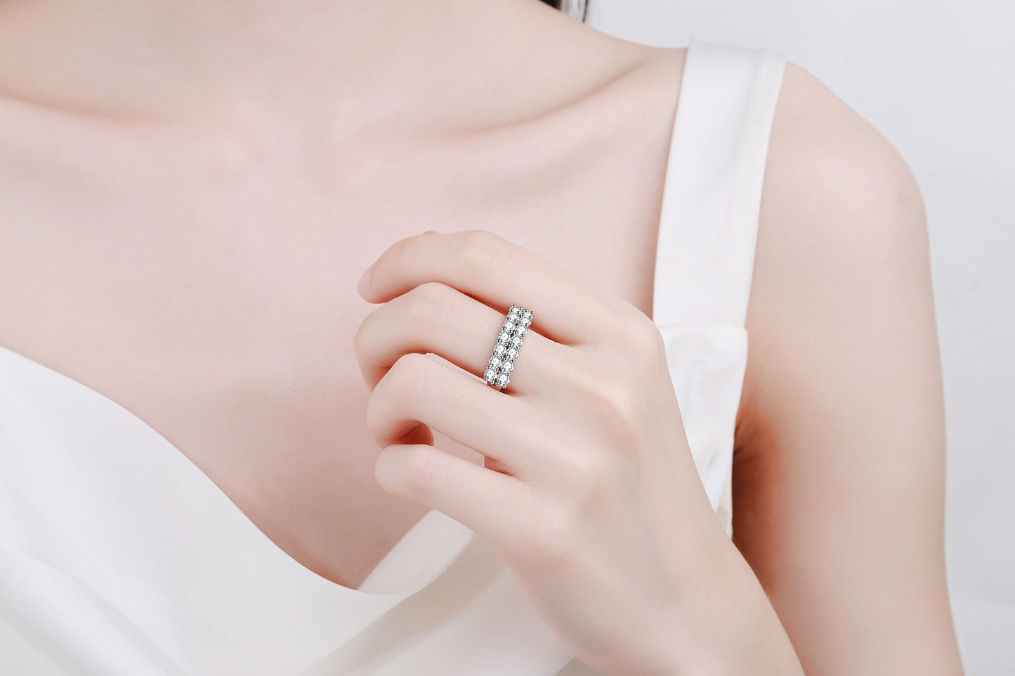 ring  925 silver ring Mosan diamond ring