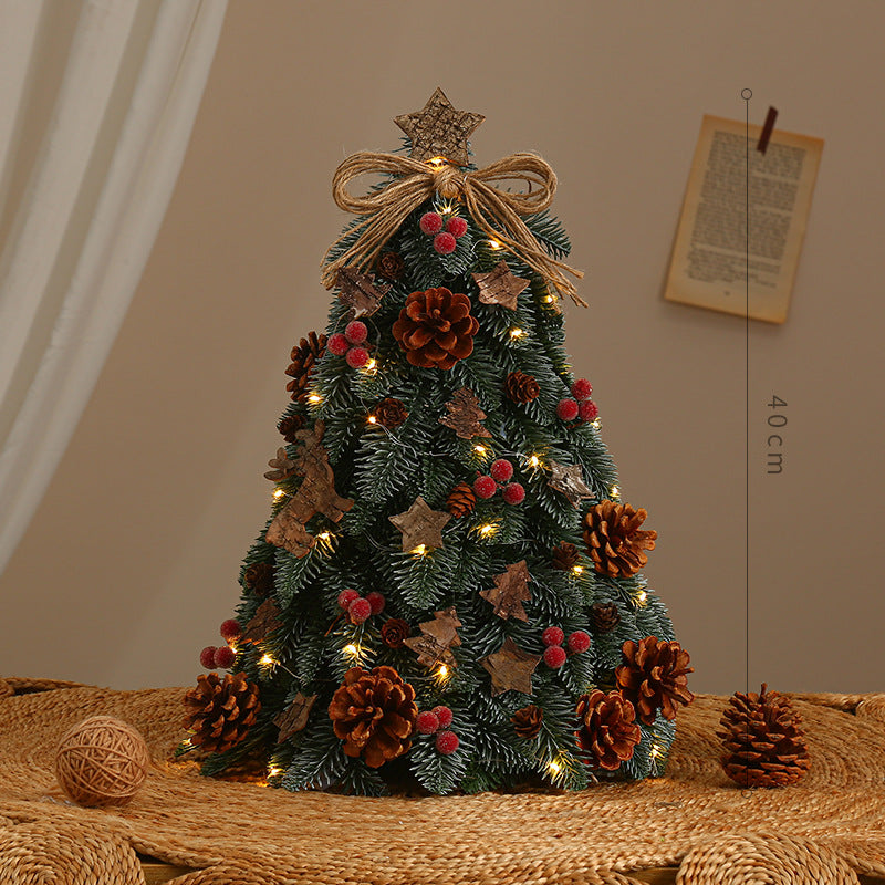 Christmas decorations, encrypted Christmas tree, PE with lights, desktop ornament