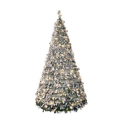 2025 New Hot Selling Plush Falling Snow Scalable Folding Christmas Tree with LED Lights Christmas Decoration Tree