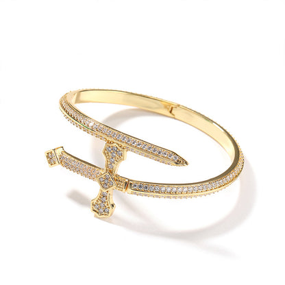 bracelet  Hip-hop ancient cute European and American new product Sword of Justice bracelet copper inlaid with zirconium