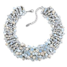 Turquoise Fashion Necklace Women Exaggerated Crystal Necklace Women's Clavicle Chain Beaded Jewelry
