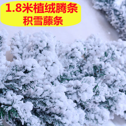 Christmas Vine 2.7-meter encrypted luminous flower wreath Vine Door Vine Column Christmas Tree Ceiling Outdoor Green Decoration
