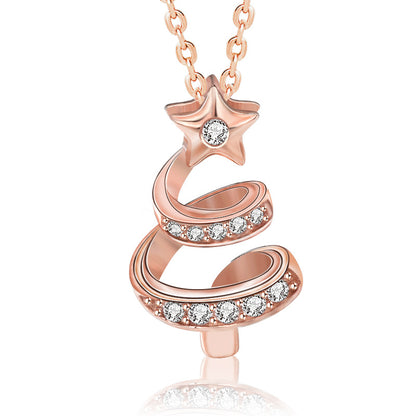 necklace  Lucky Meteor Christmas Tree Necklace Women's S925 Sterling Silver