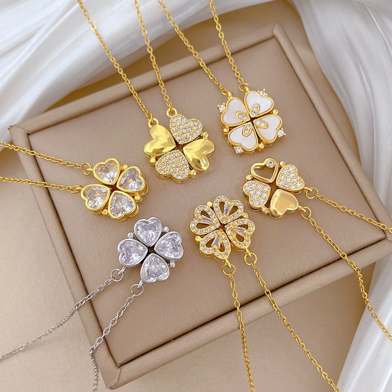 【 Titanium Steel 】 Women's new necklace with two collarbone chains