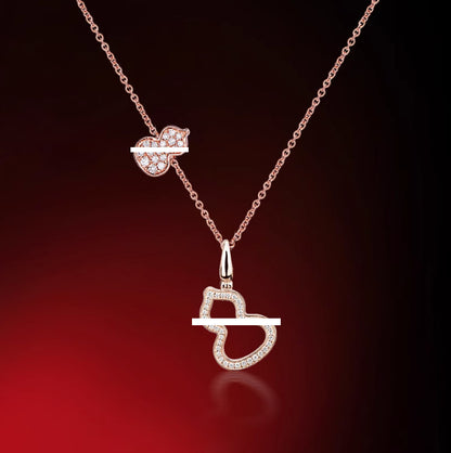New Hulu Necklace Women's Red Agate White Beimu 925 Silver Ferry 18k Rose Gold Diamond Pendant Flat Ankle chain