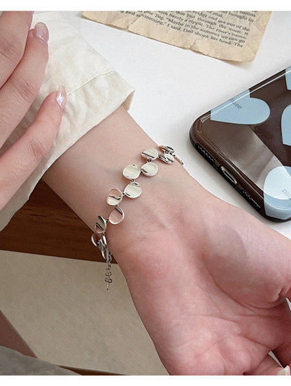 Yinruitai s925 pure silver bracelet, Korean version, minimalist style