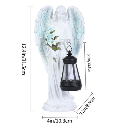 New Resin Crafts Solar Angel Lantern Christmas Series Ornament Outdoor Garden Villa Decoration