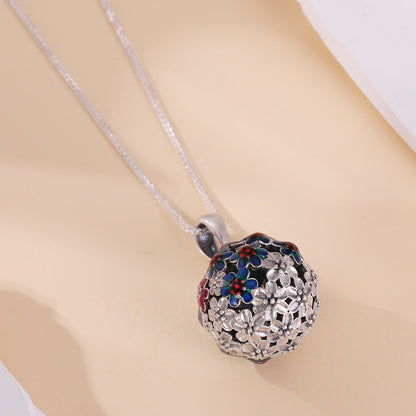 necklace  Chinese style palace Tibetan pendant burnt blue old retro