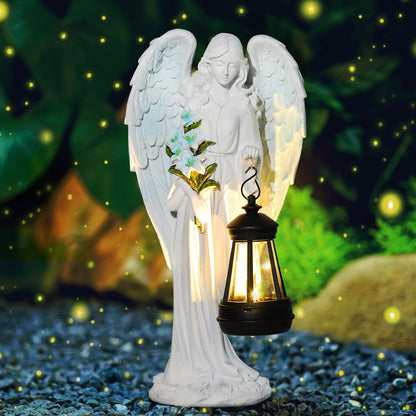New Resin Crafts Solar Angel Lantern Christmas Series Ornament Outdoor Garden Villa Decoration