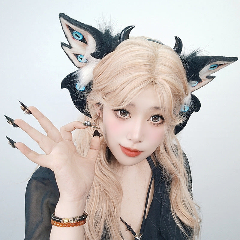 Halloween Devil Cthulhu Beast Ear Headwear Spread Dress Simulation Plush Ear Hairband Hair Ornament