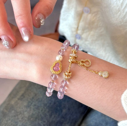 Gilded Years Natural Yellow Crystal Gourd Bracelet Hand Chain Accessories