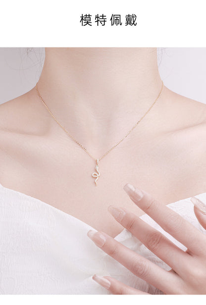 Ins note snake necklace versatile sweater chain electroplated platinum collarbone chain fashion accessory