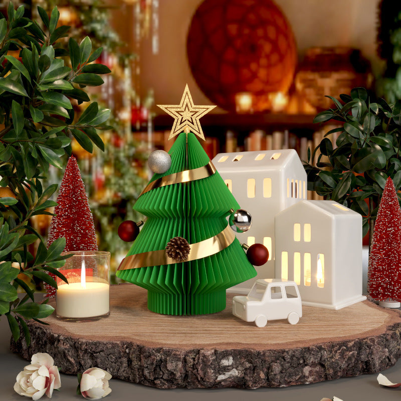 Christmas decorations, encrypted Christmas tree, PE with lights, desktop ornament