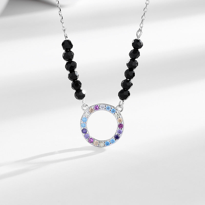 S925 pure silver diamond studded heart-shaped star necklace, fashionable and creative design, collarbone chain, fashionable accessory