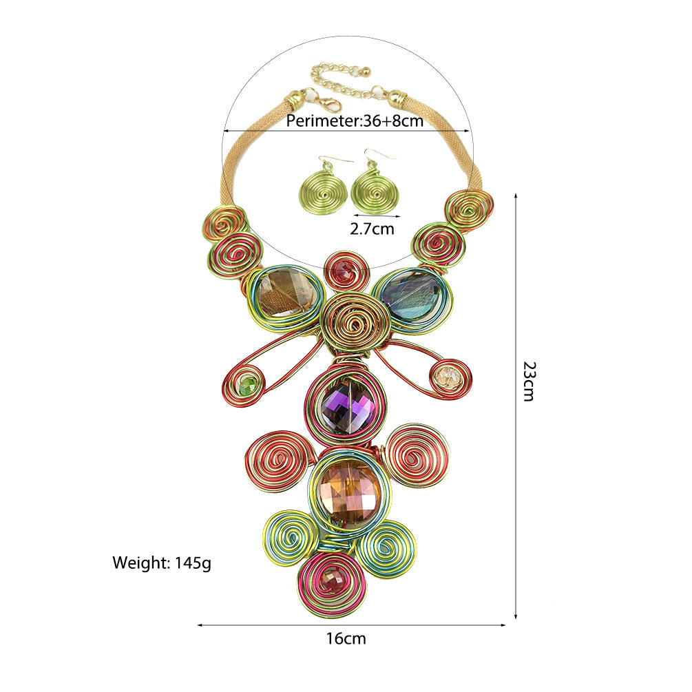 necklace  Chain tribal ethnic customs wearing jewelry festival exaggerated style
