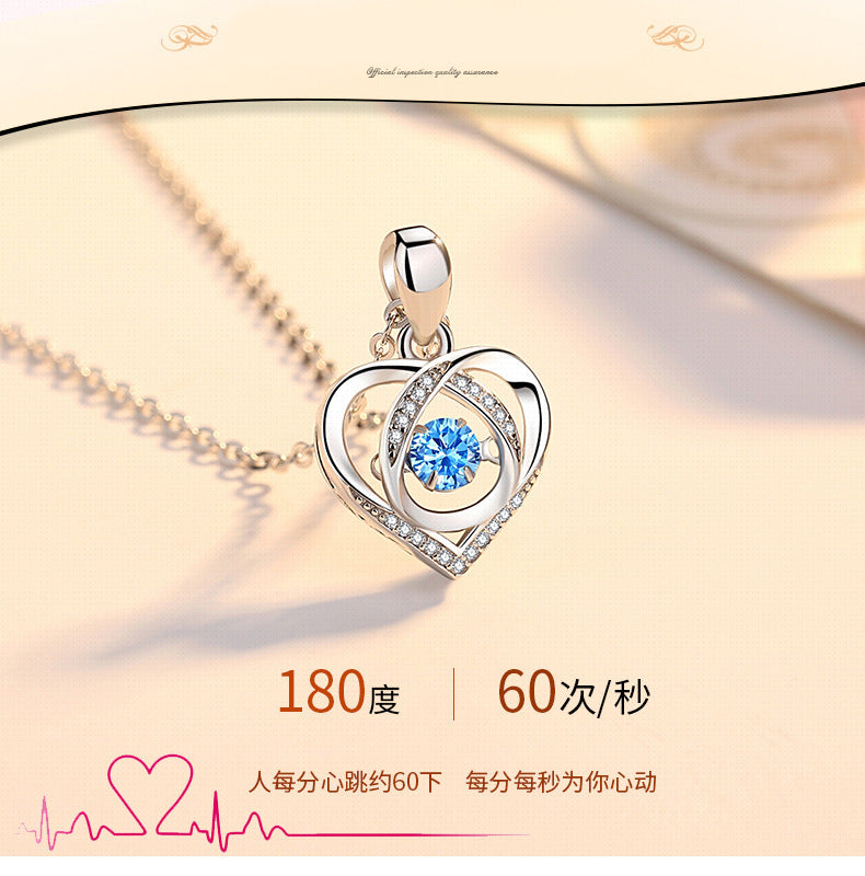 Heart necklace for women, dynamic heart-shaped collarbone chain, Mother's Day gift, Valentine's Day gift pendant