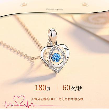 Heart necklace for women, dynamic heart-shaped collarbone chain, Mother's Day gift, Valentine's Day gift pendant