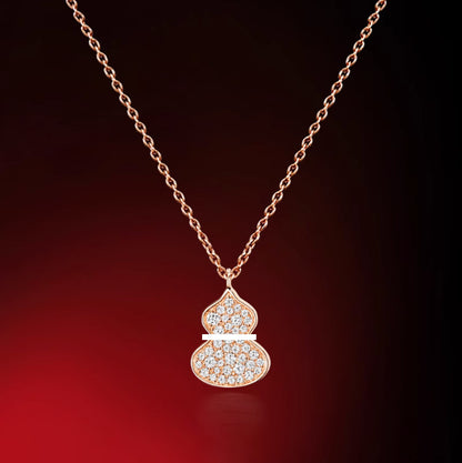 New Hulu Necklace Women's Red Agate White Beimu 925 Silver Ferry 18k Rose Gold Diamond Pendant Flat Ankle chain