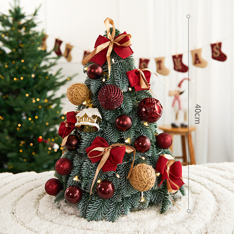Christmas decorations, encrypted Christmas tree, PE with lights, desktop ornament