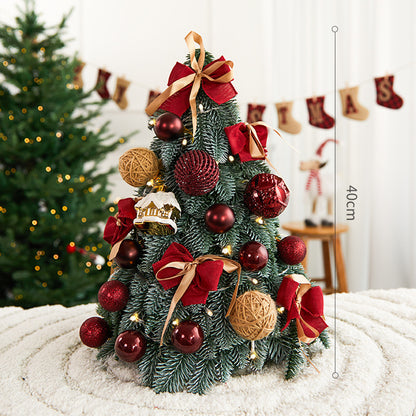 Christmas decorations, encrypted Christmas tree, PE with lights, desktop ornament