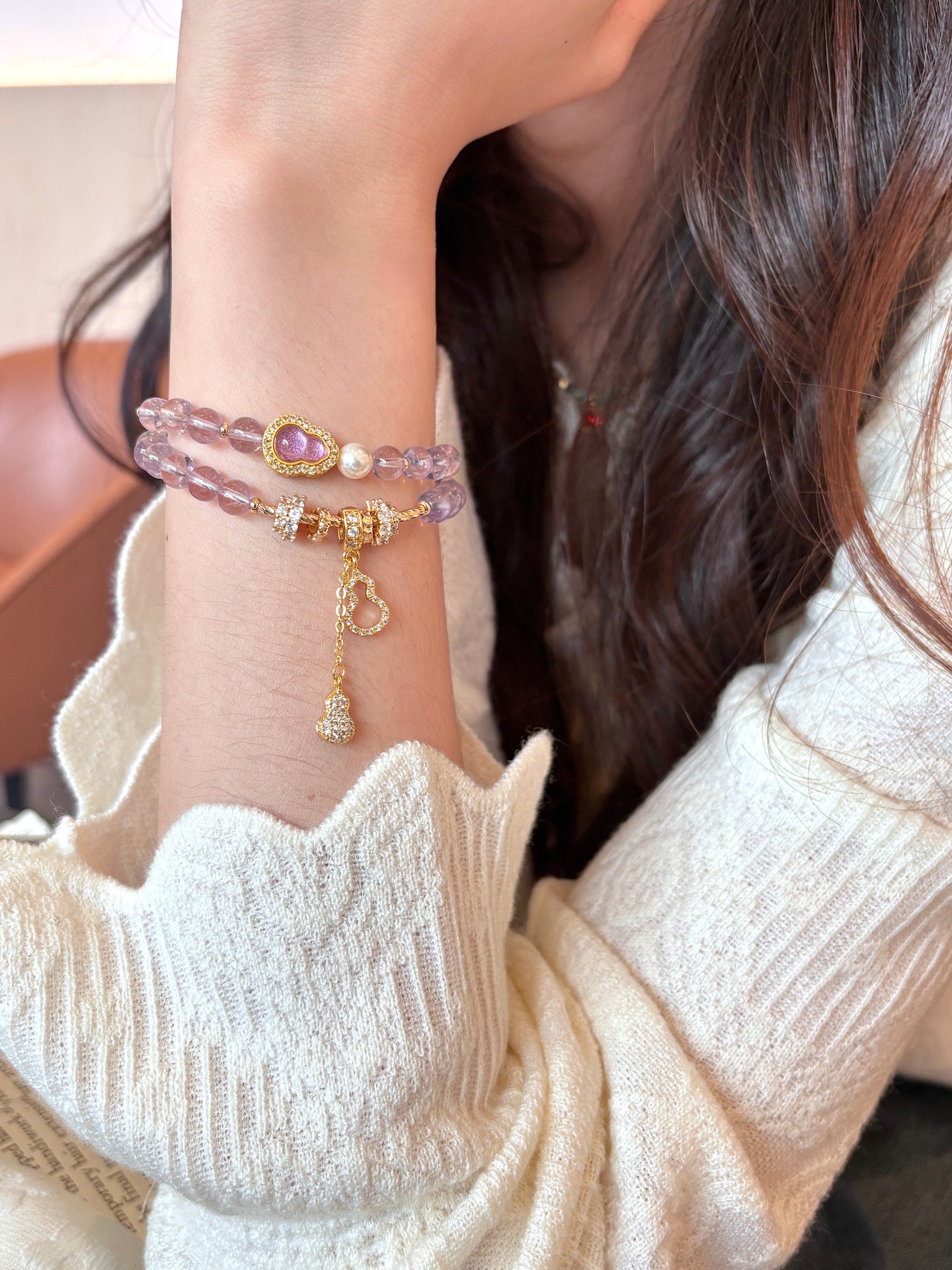 Gilded Years Natural Yellow Crystal Gourd Bracelet Hand Chain Accessories