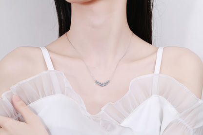 S925 pure silver pendant plated with pt950 minimalist style 1.7 carat D-color moissanite necklace