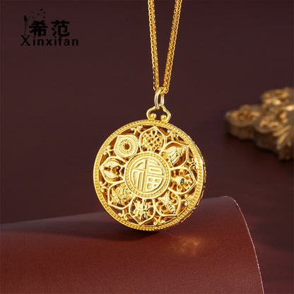 S925 sterling silver # retro eight treasure compass necklace # women's necklace # sweater chain