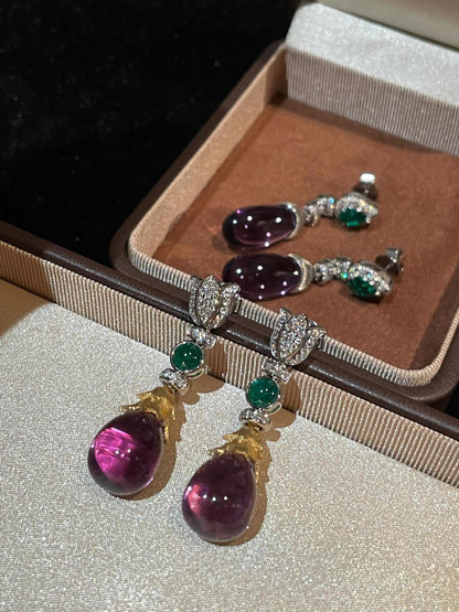 Purple is very charming, with high beauty value. Purple earrings are light and luxurious, versatile earrings.