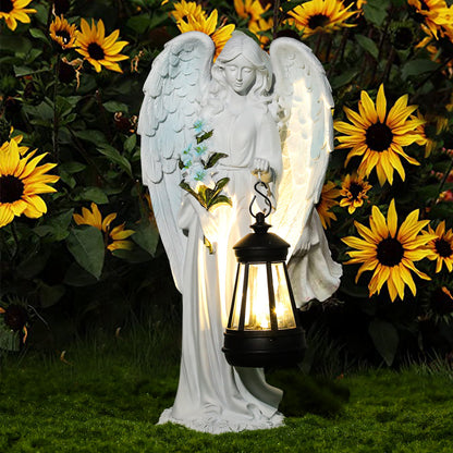 New Resin Crafts Solar Angel Lantern Christmas Series Ornament Outdoor Garden Villa Decoration