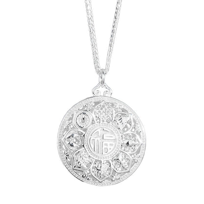S925 sterling silver # retro eight treasure compass necklace # women's necklace # sweater chain