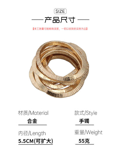 European and American style multi-layer gold and silver layered bracelet