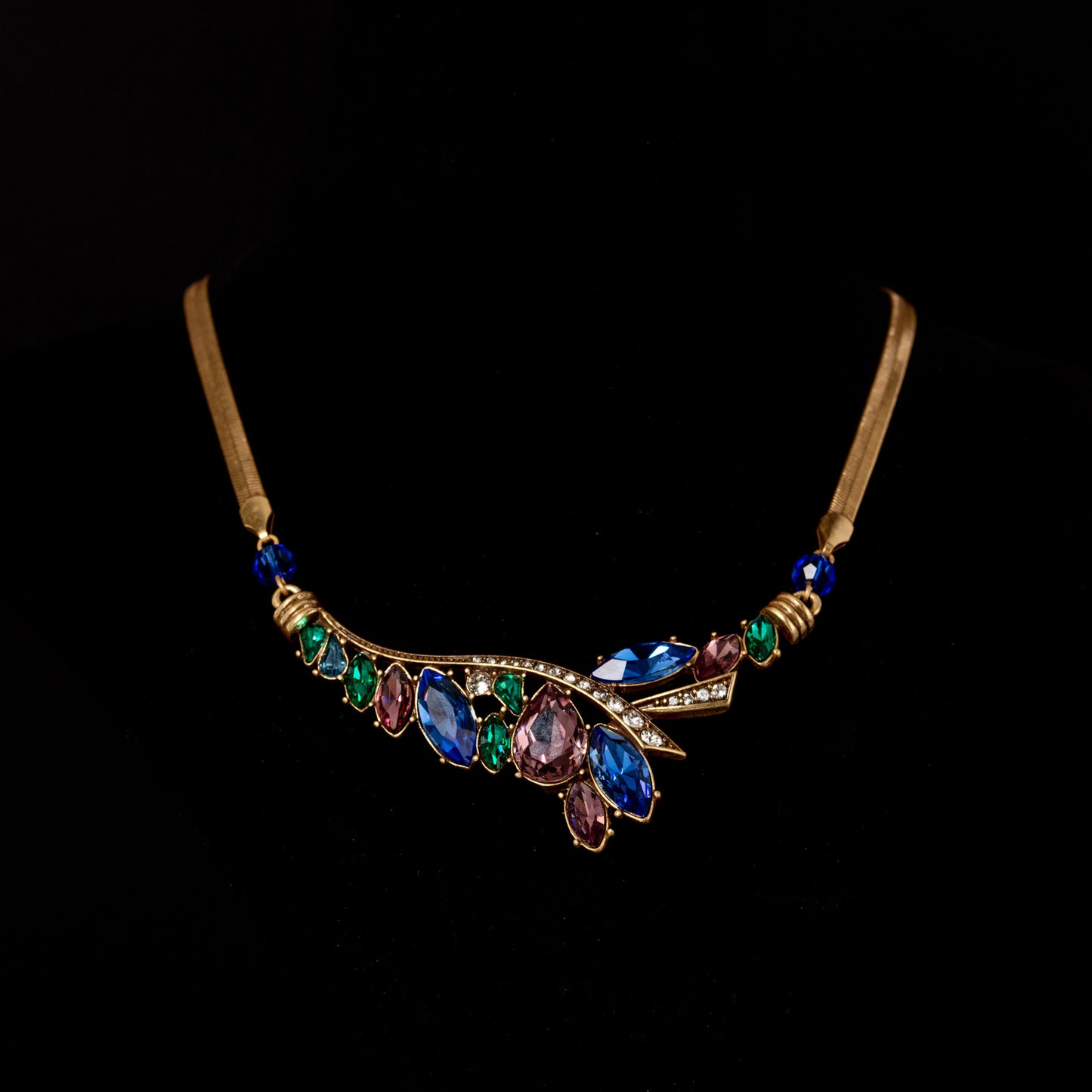 Vintage zirconia cicada wing earrings necklace with medieval style, European and American style jewelry set
