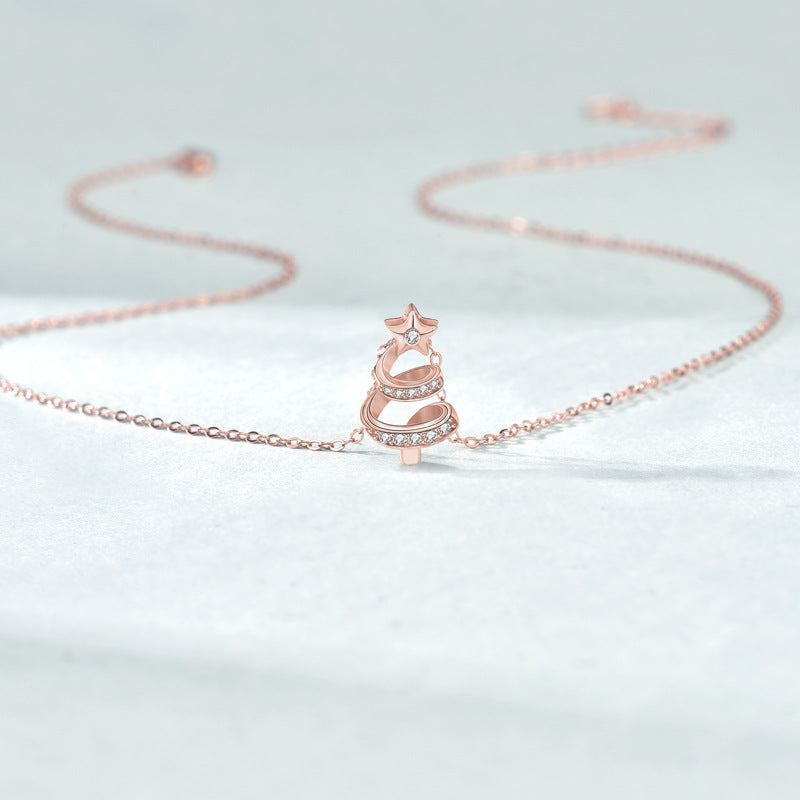 necklace  Lucky Meteor Christmas Tree Necklace Women's S925 Sterling Silver