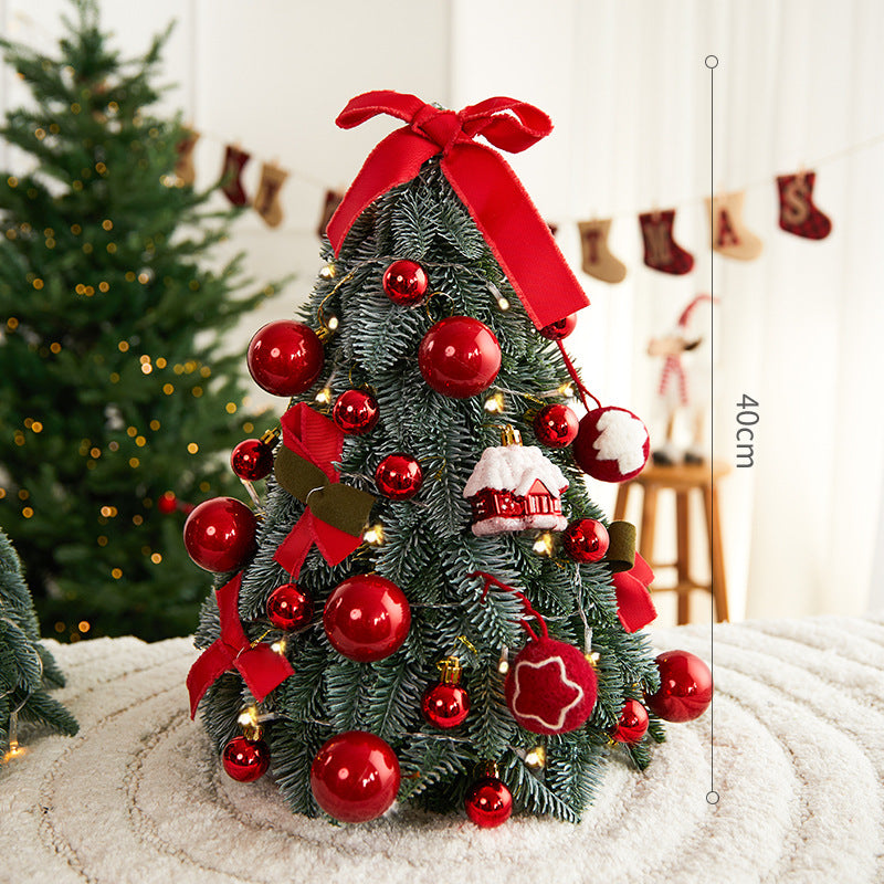 Christmas decorations, encrypted Christmas tree, PE with lights, desktop ornament