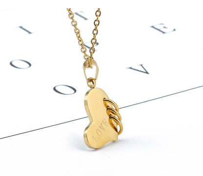 Valentine's Day Love Accessories LOVE Simple Stainless Steel Pendant 18 Gold Titanium Steel Necklace