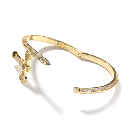 bracelet  Hip-hop ancient cute European and American new product Sword of Justice bracelet copper inlaid with zirconium
