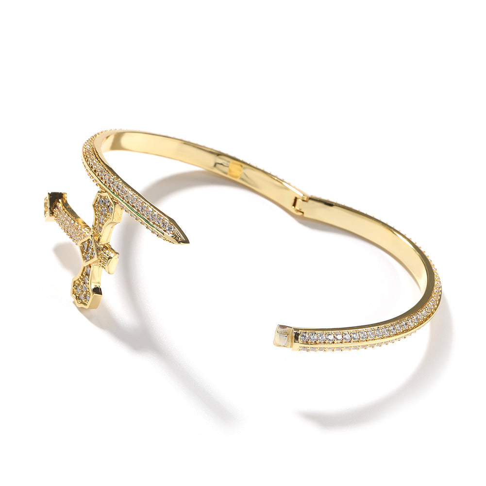bracelet  Hip-hop ancient cute European and American new product Sword of Justice bracelet copper inlaid with zirconium