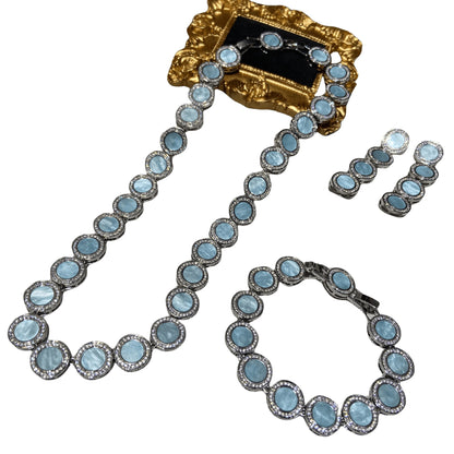 Blue Shell Necklace Bracelet Earrings Fashion Accessories