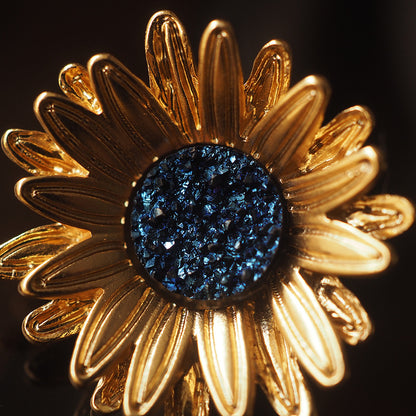 Sunflower French Earrings Earclip No Ear Hole Qingdao Vintage Jewelry Flower New Chinese Style