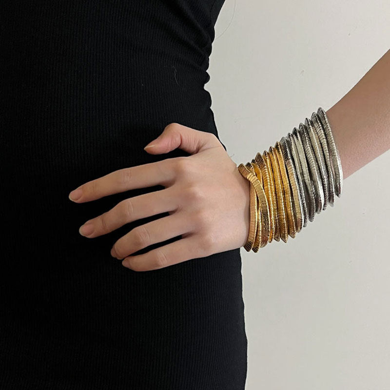 European and American style multi-layer gold and silver layered bracelet
