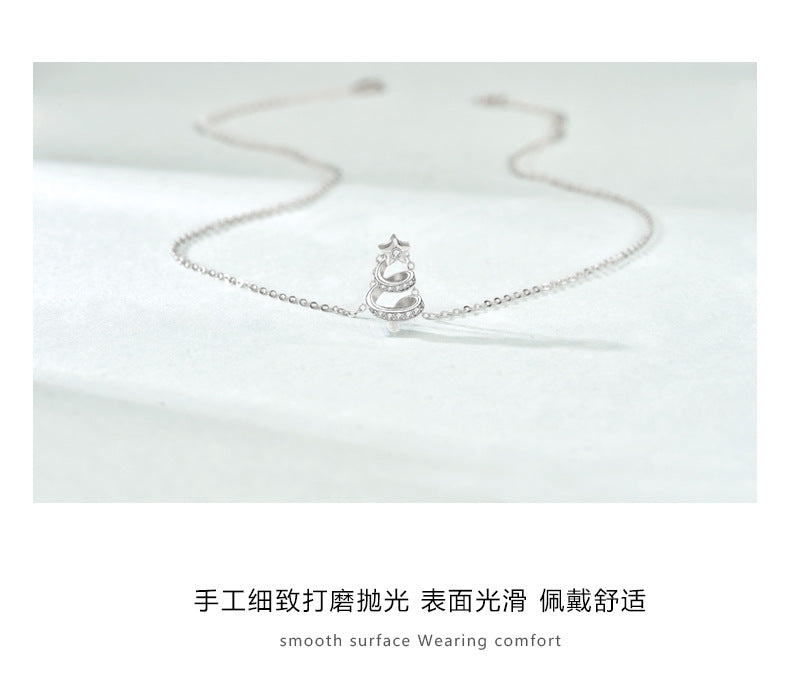 necklace  Lucky Meteor Christmas Tree Necklace Women's S925 Sterling Silver