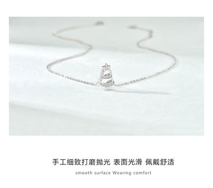 necklace  Lucky Meteor Christmas Tree Necklace Women's S925 Sterling Silver