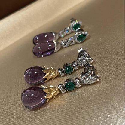 Purple is very charming, with high beauty value. Purple earrings are light and luxurious, versatile earrings.